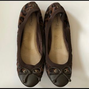 Sperry Elise Ballet Flat Leopard Print Calf Hair